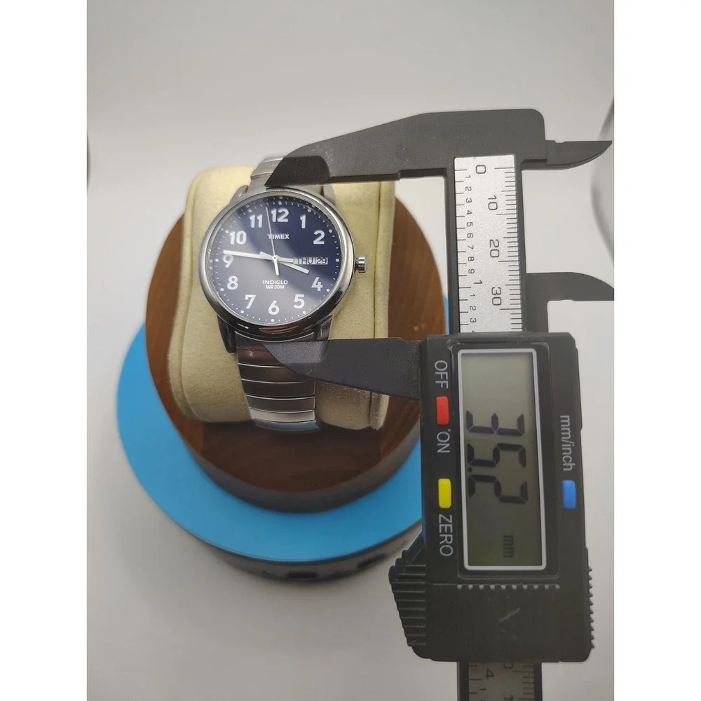 Timex INDIGLO Mens Quartz Watch‎ Blue Dial Stainless Steel Near Mint